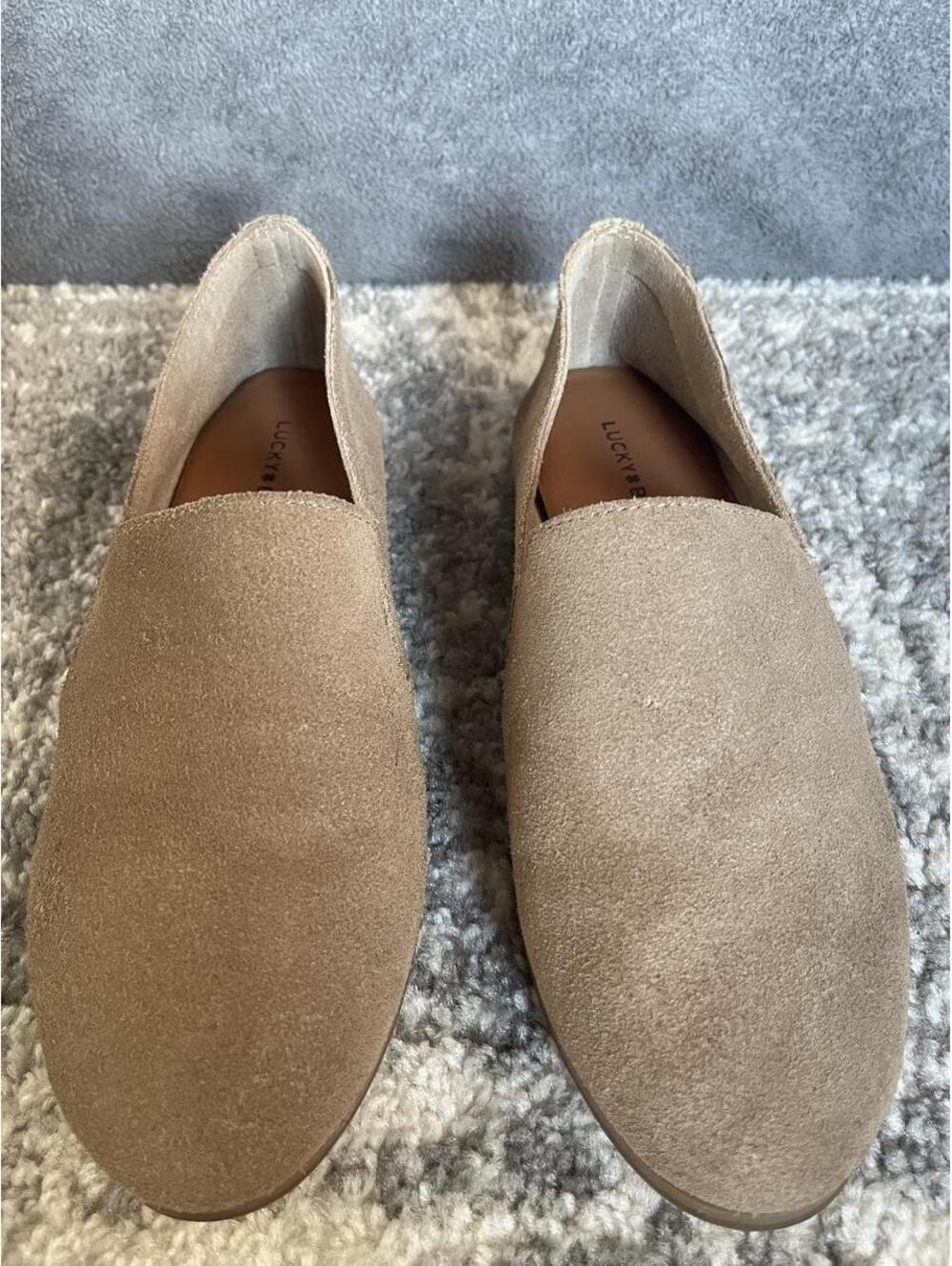 Lucky Brand Beige Suede Slip-On Loafers
